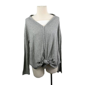 NWT GIBSON‎ Grey Button Down Twist Front Shirt (S)